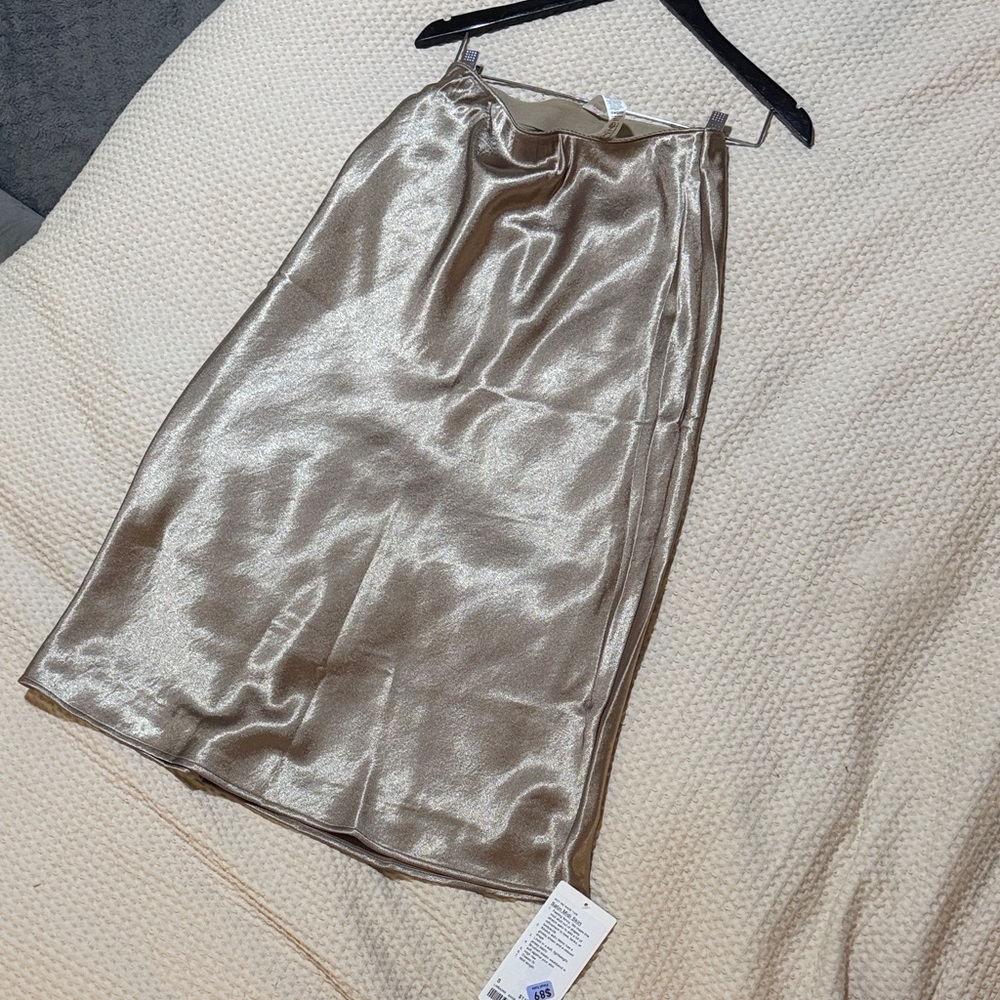 Lululemon Gold Satin Midi Skirt NWT Small